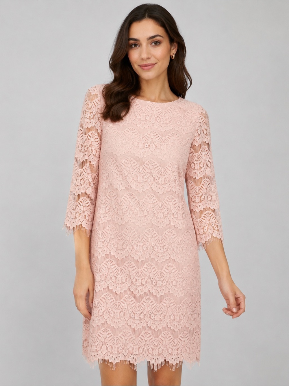 Jessica Howard light pink lace dress 6